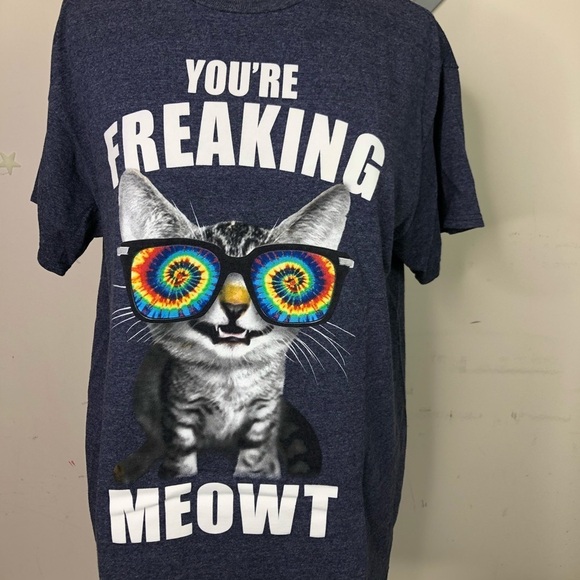 KITTY graphic T-shirt, “you’re freaking Meowt” - Picture 2 of 7